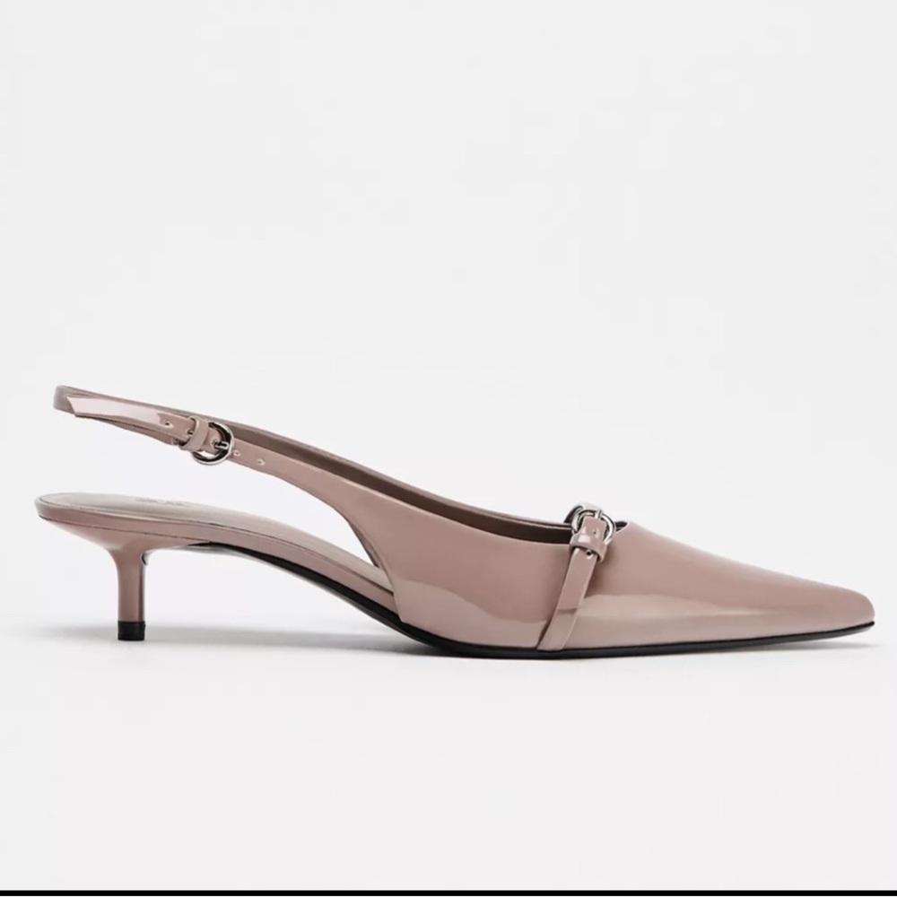 Zara Women's Tan Pointed-Toe Flats - Picture 3 of 4